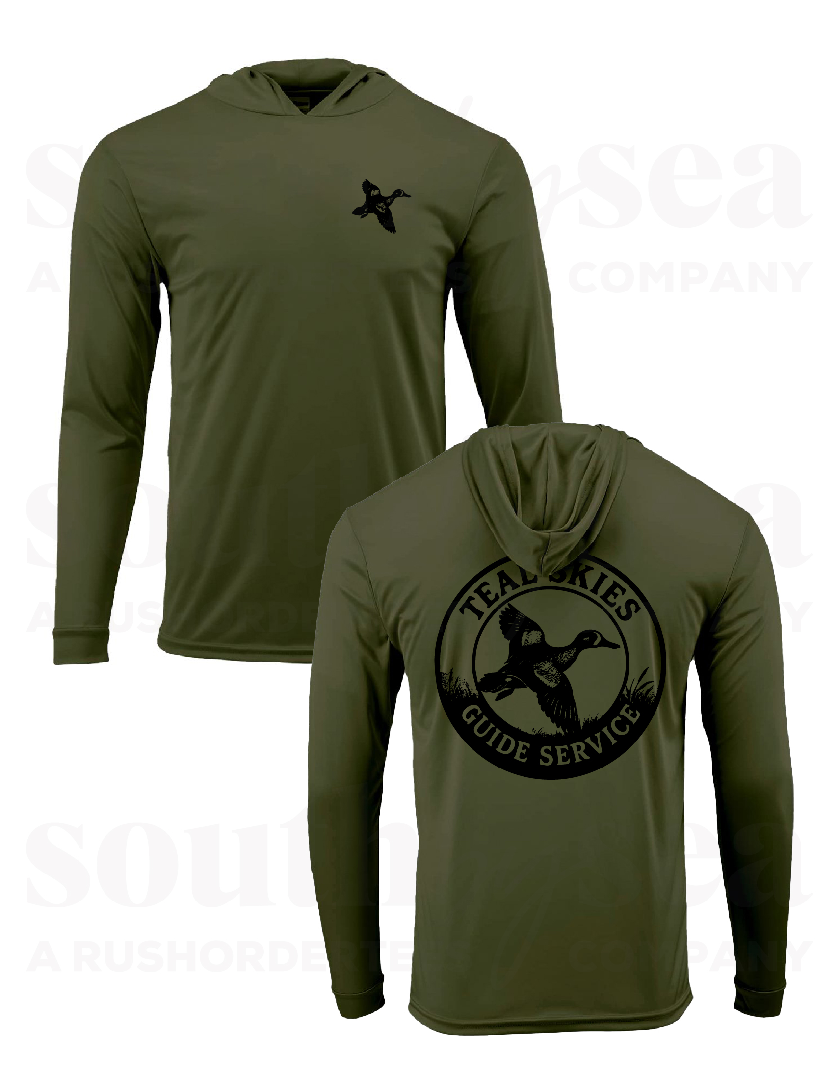 Olive Green Hooded Performance Long Sleeve