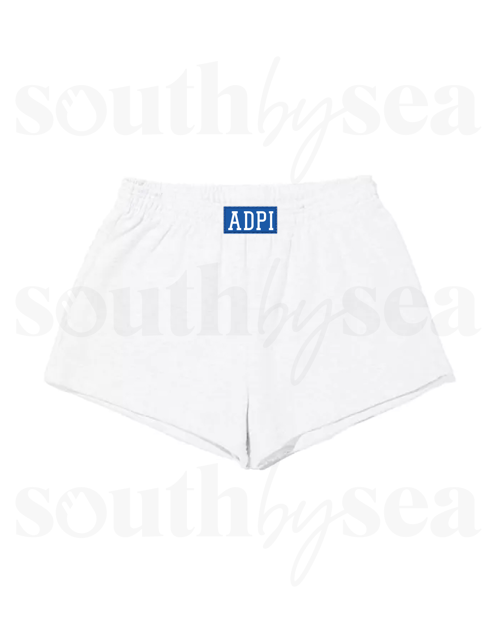 White Los Angeles Apparel Sweatshorts with Iron On Embroidered Patch