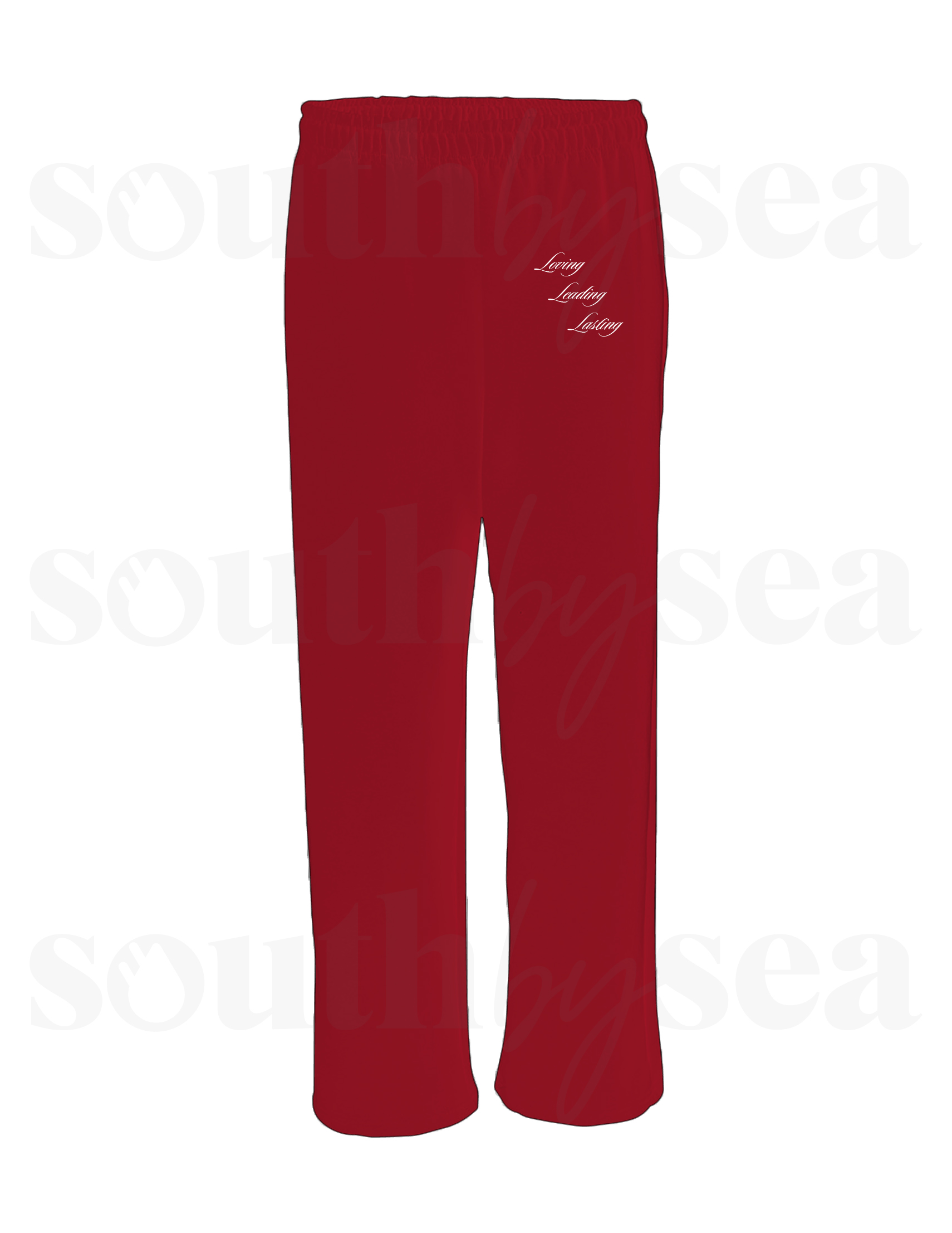 Red Open Bottom Pants