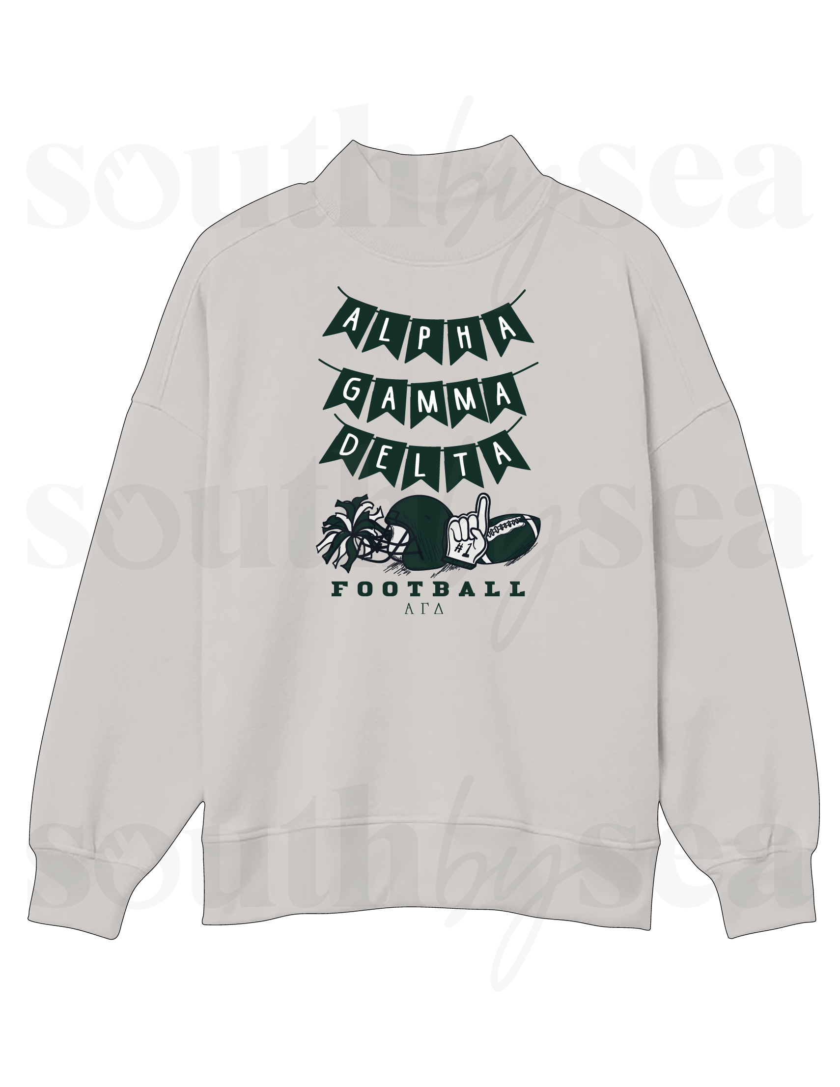 Green Print Mockneck