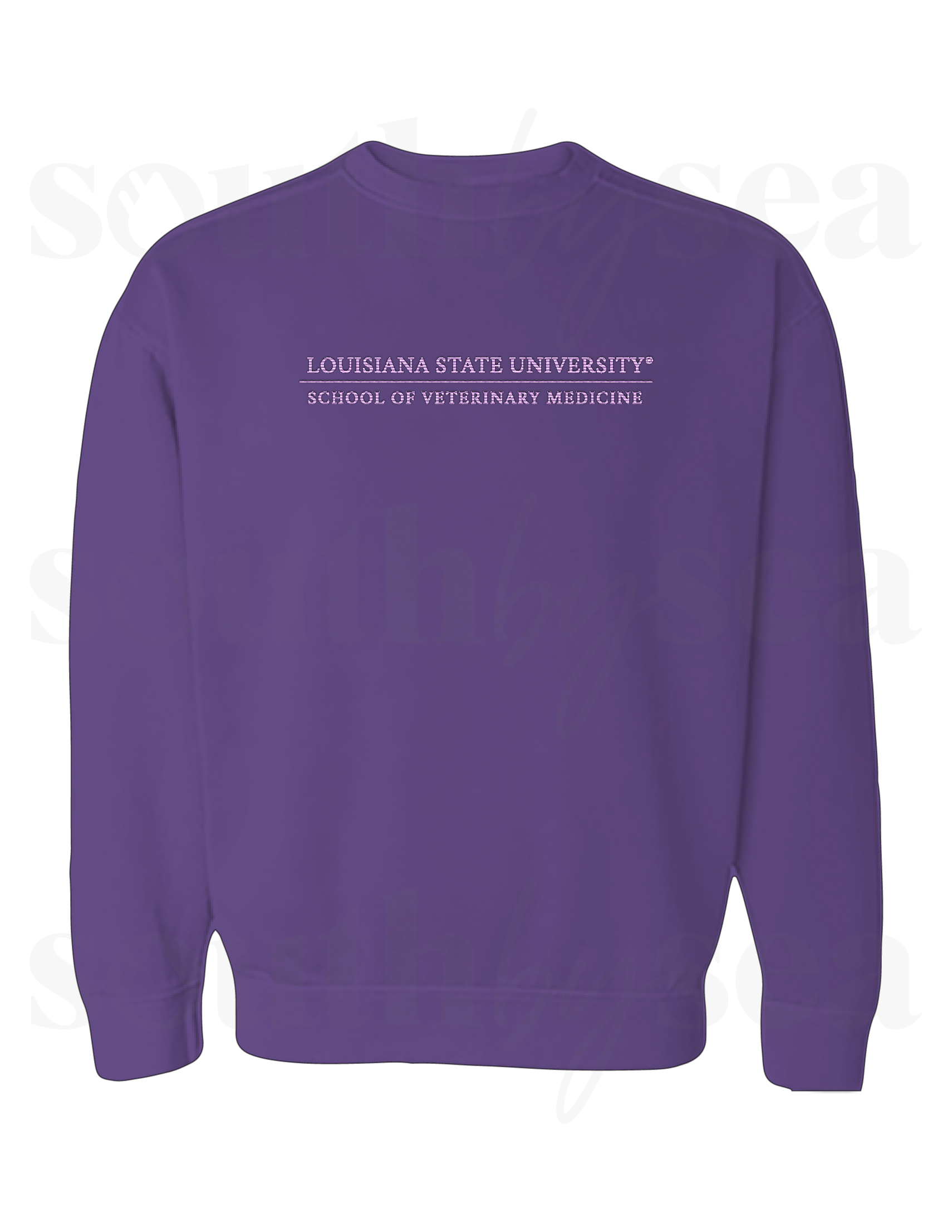 Embroidered Purple Crewneck Sweatshirt