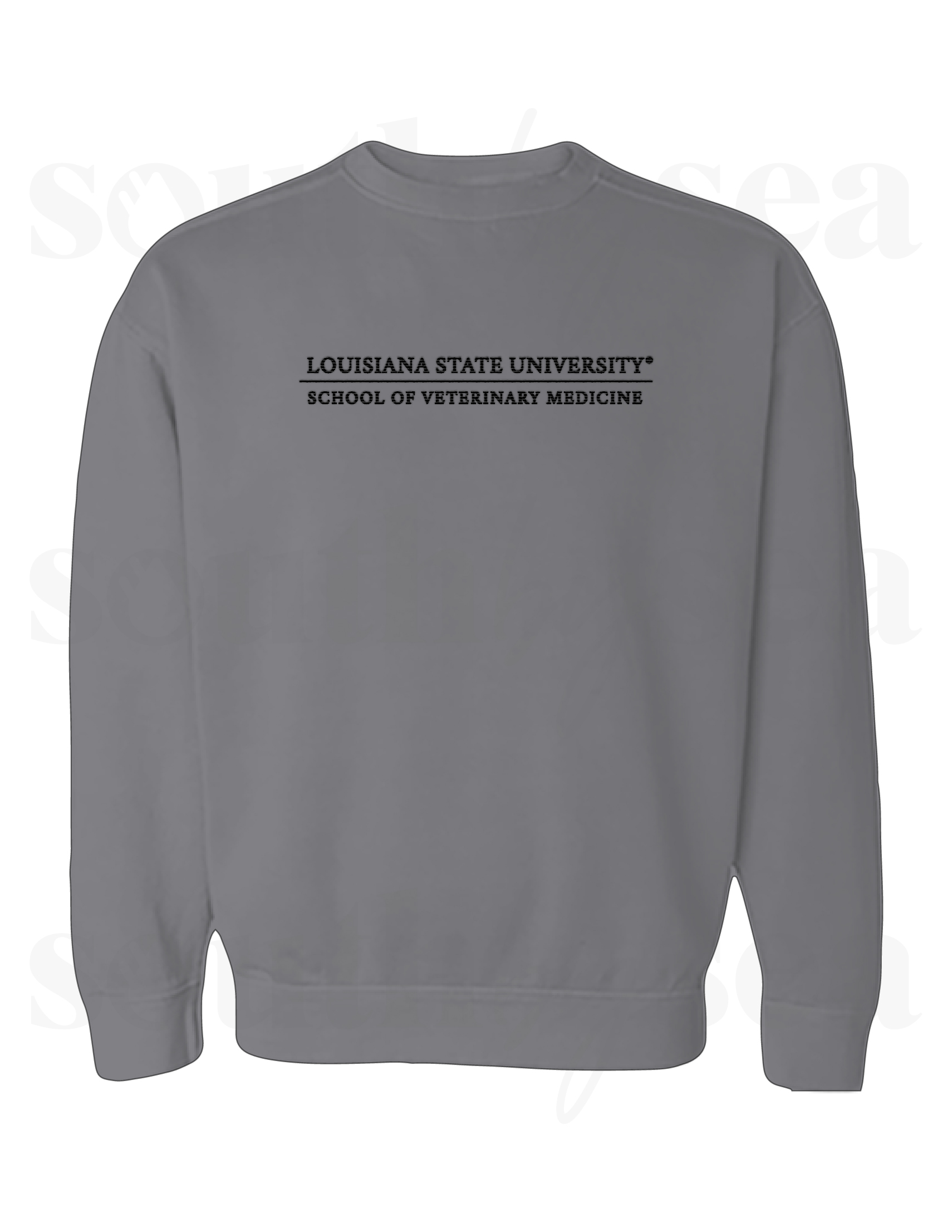 Embroidered Grey Crewneck Sweatshirt