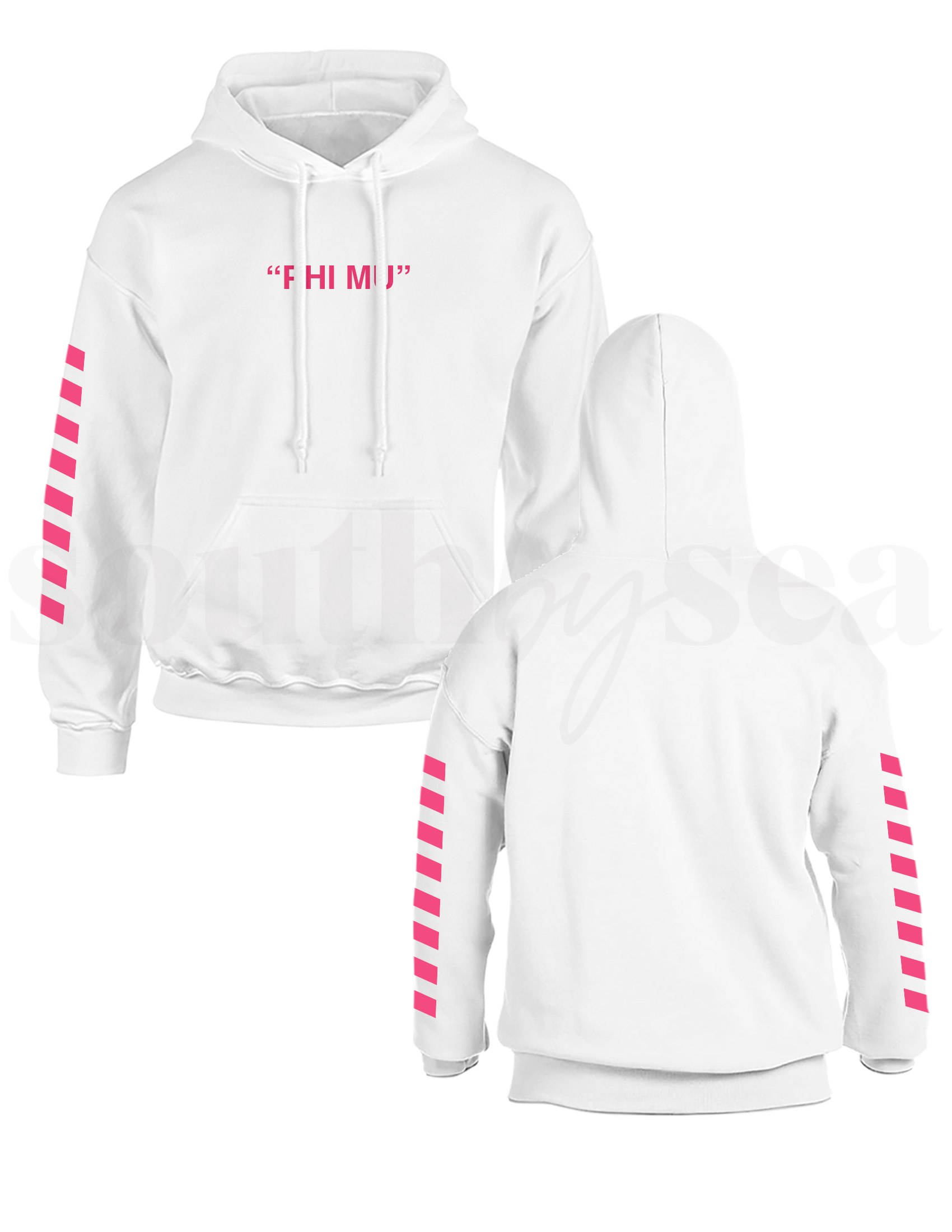 WHITE GILDAN HEAVY BLEND HOODED SWEATSHIRT