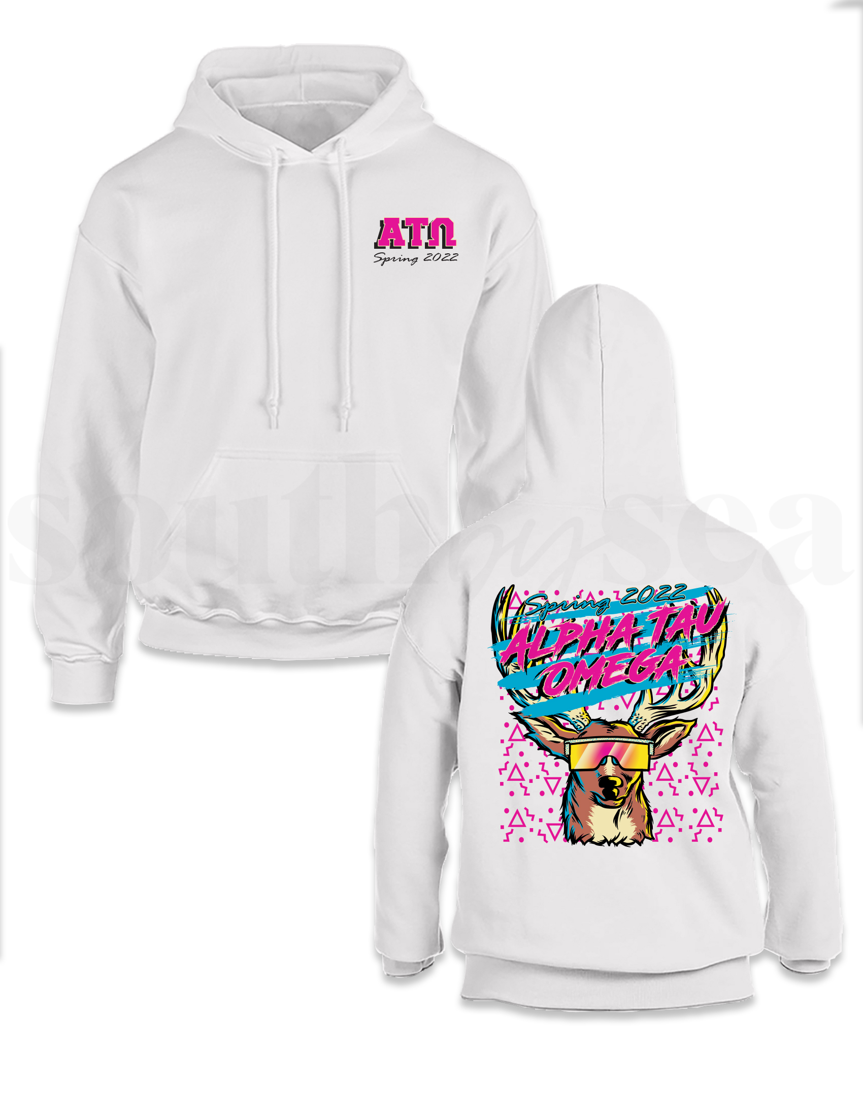 White Gildan Hooded Sweatshirt