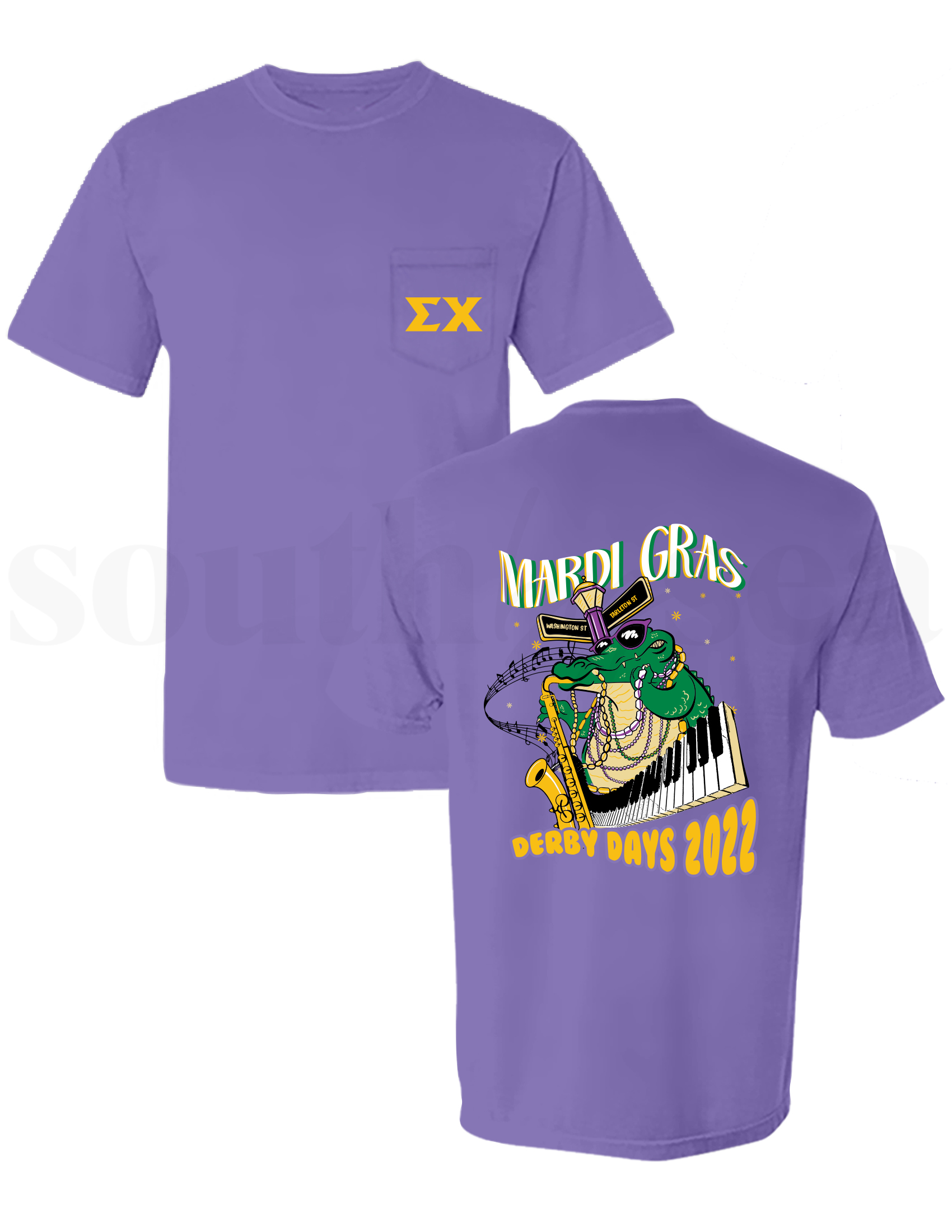 Violet Comfort Colors Pocket Tee