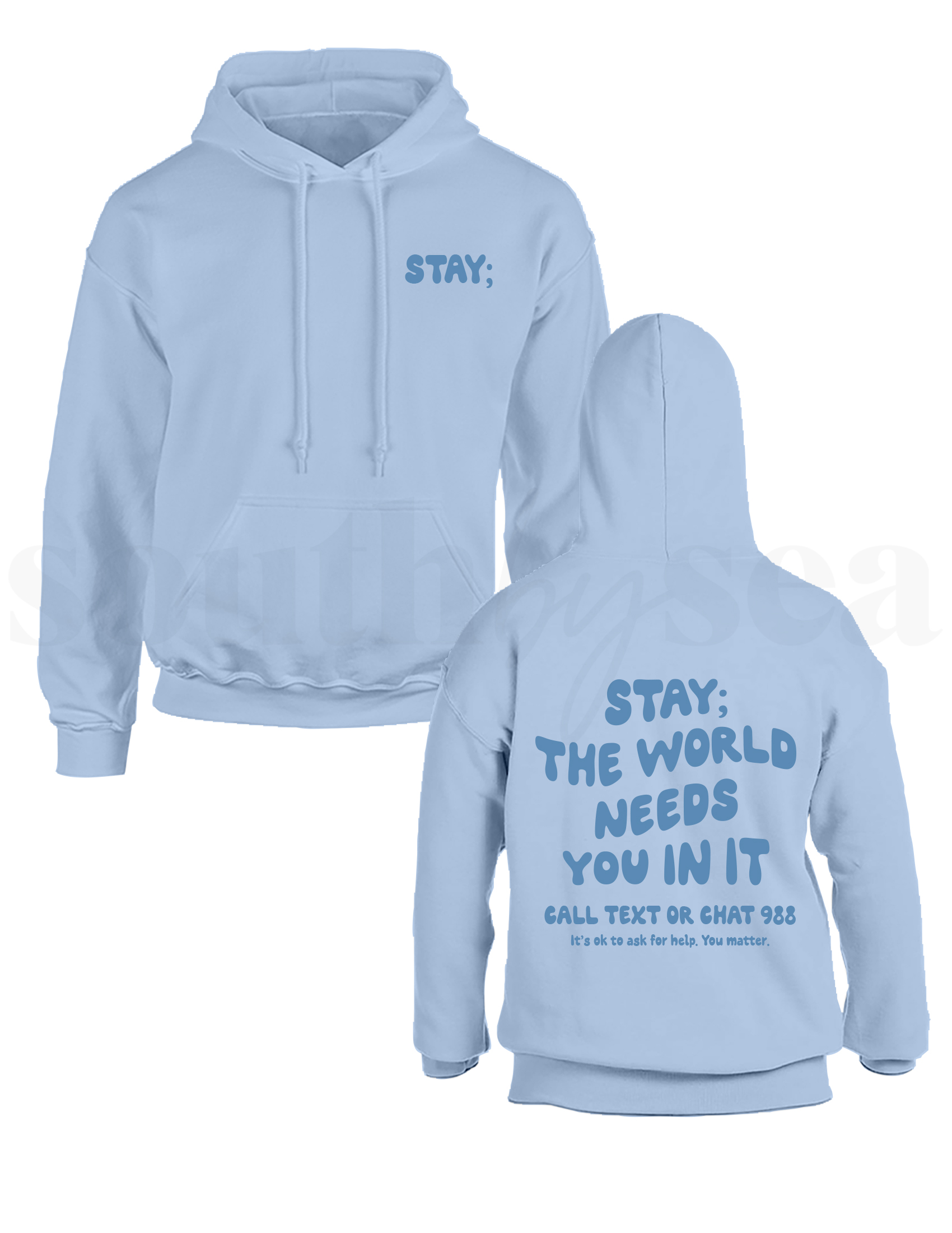Light Blue Hoodie South by Sea