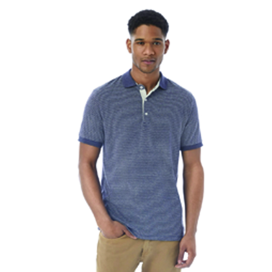 Alternative Apparel Classic Striped Eco-Jersey Polo Shirt 02909EJ - Model Image