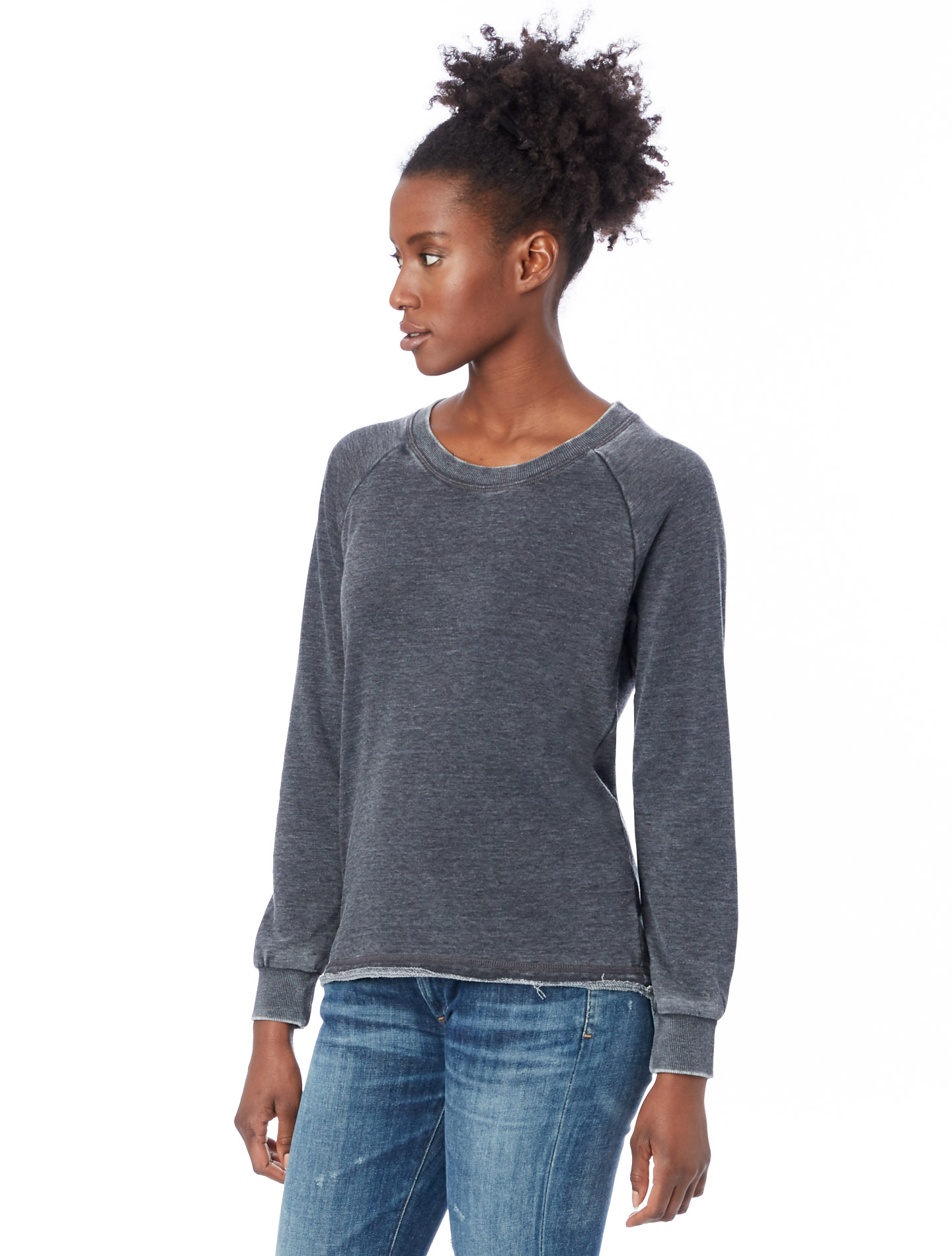 Alternative Apparel Lazy Day Burnout French Terry Pullover Sweatshirt  08626FH | South by Sea