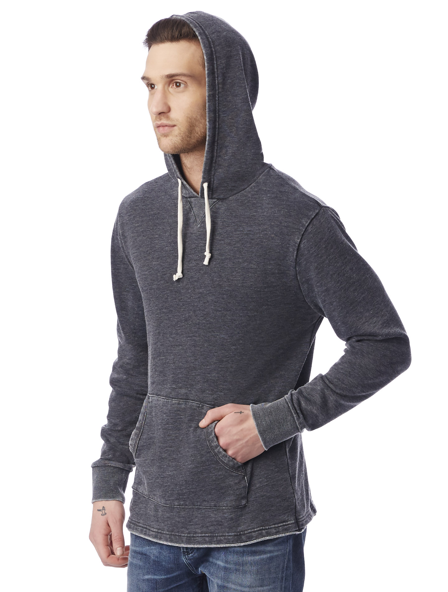 Alternative Apparel School Yard Burnout French Terry Hoodie 08629FH - Model Image