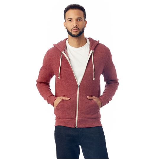 Alternative Apparel Rocky Eco-Fleece Zip Hoodie 09590f2 - Model Image