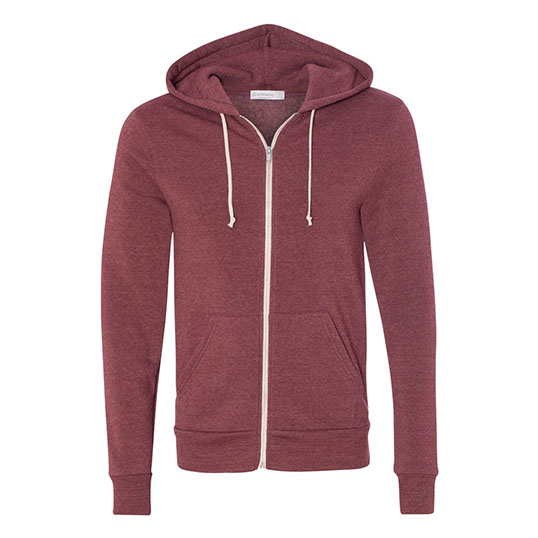 Alternative Apparel Rocky Eco-Fleece Zip Hoodie 09590f2 | South by Sea