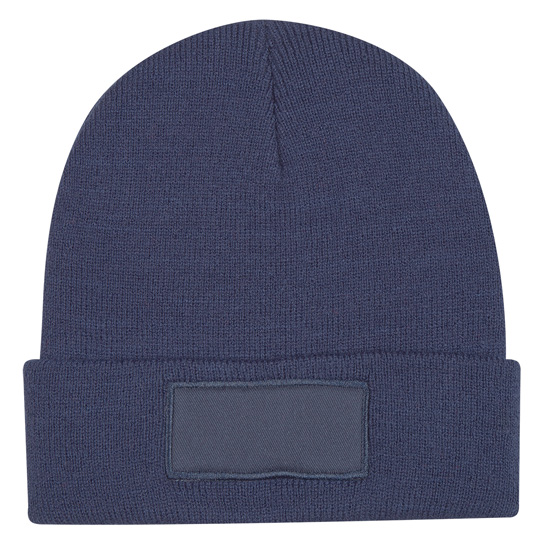 Patch Knit Beanie With Cuff 1066