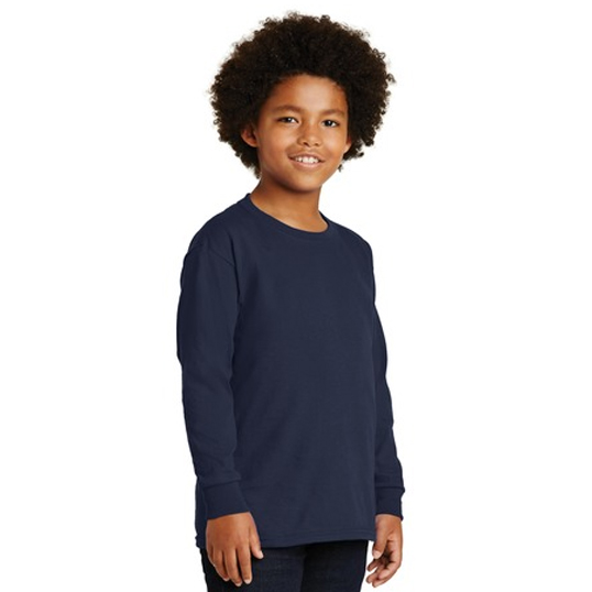 Gildan Youth Ultra Cotton Long Sleeve T-Shirt 2400B - Model Image