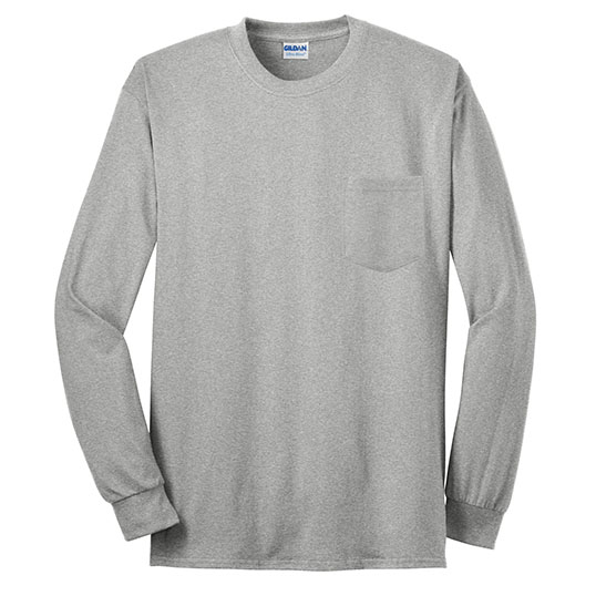 Gildan Ultra Cotton Long Sleeve Pocket T-Shirt 2410