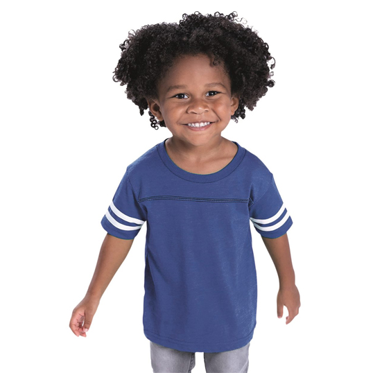 Rabbit Skins Drop Ship Toddler Football Fine Jersey T-Shirt 3037 - Model Image