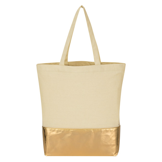 12 Oz. Cotton Tote Bag With Metallic Accent 3248