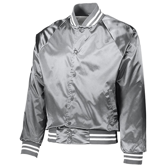 Augusta Satin Baseball Jacket with Striped Trim 3610