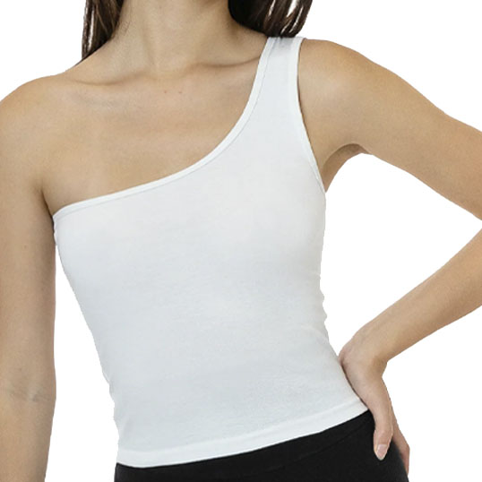 Los Angeles Apparel Baby Rib One Shoulder Top 43089