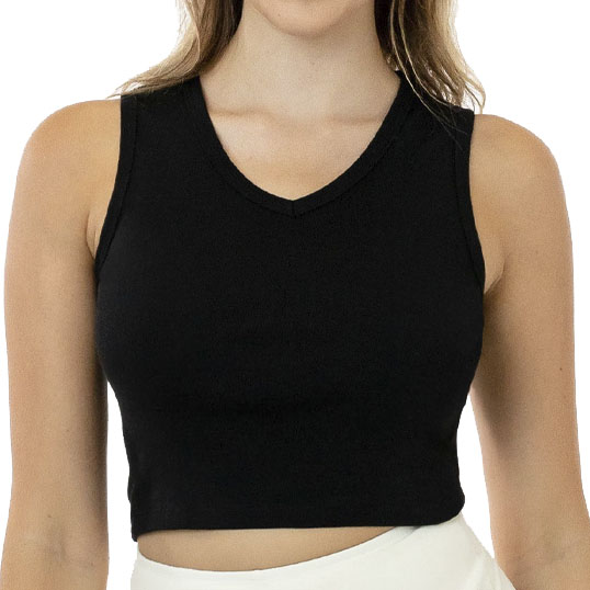 Los Angeles Baby Rib Sleeveless V-Neck Crop 4357