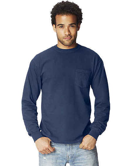 Comfort Colors Heavyweight Long Sleeve Pocket T-Shirt 4410 - Model Image