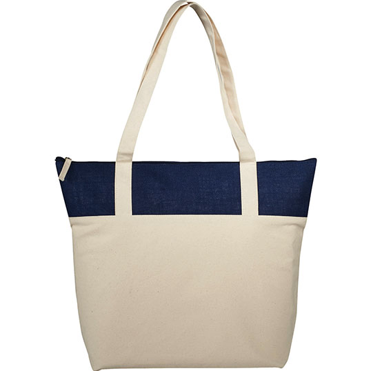 12 oz. Cotton and Jute Accent Zippered Tote 7900-72