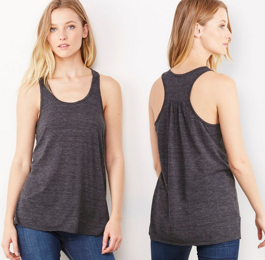 Bella Ladies Flowy Racerback Tank 8800 - Model Image