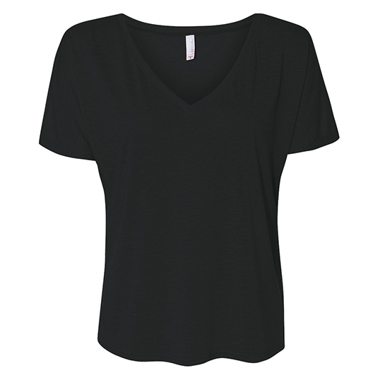 Bella Ladies Flowy Drop Sleeve V-Neck Tee 8815