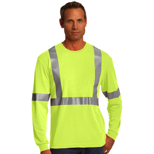 CornerStone ANSI 107 Class 2 Long Sleeve Safety T-Shirt CS401LS - Model Image