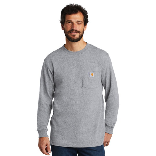 Carhartt Workwear Pocket Long Sleeve T-Shirt CTK126 - Model Image