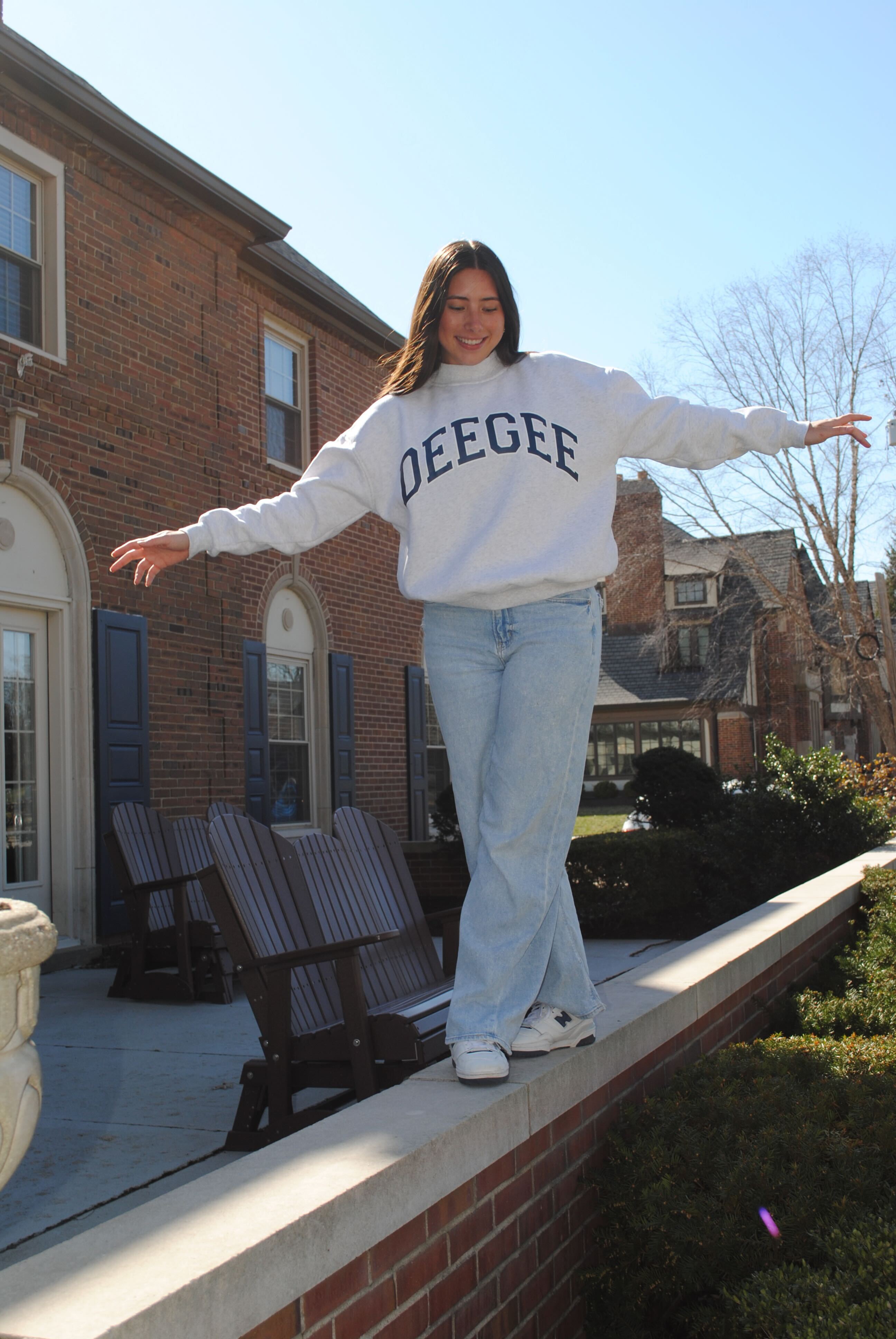 Signature Mockneck Fleece Sweatshirt SBS100 - Model Image