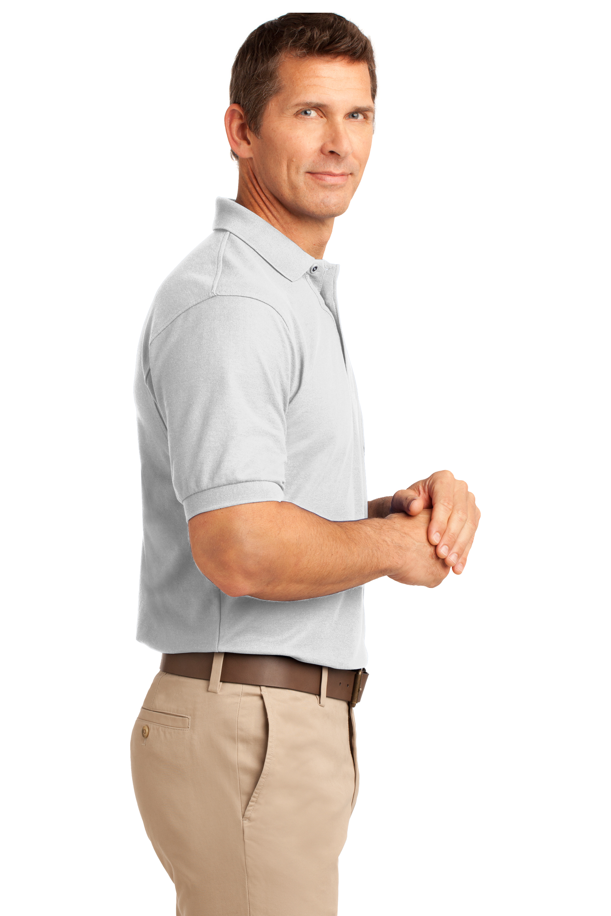 Port Authority Silk Touch Polo with Pocket K500P - Model Image