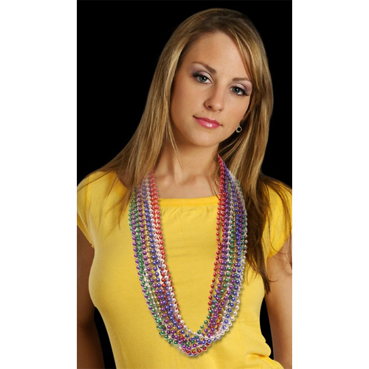 Metallic Bead Necklace - Model Image