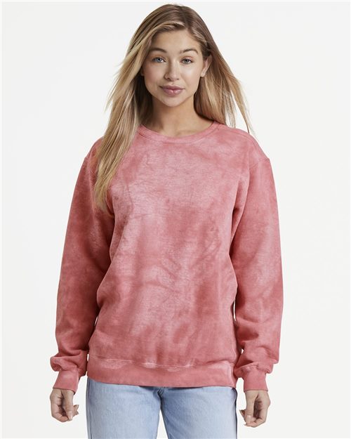 Comfort Colors Colorblast Crewneck Sweatshirt 1545 - Model Image