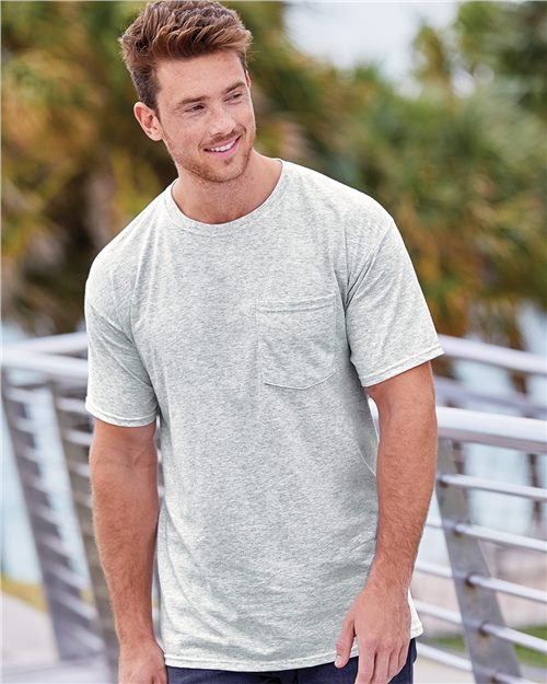 Fruit of the Loom HD Cotton T-Shirt with a Pocket 3930PR - Model Image