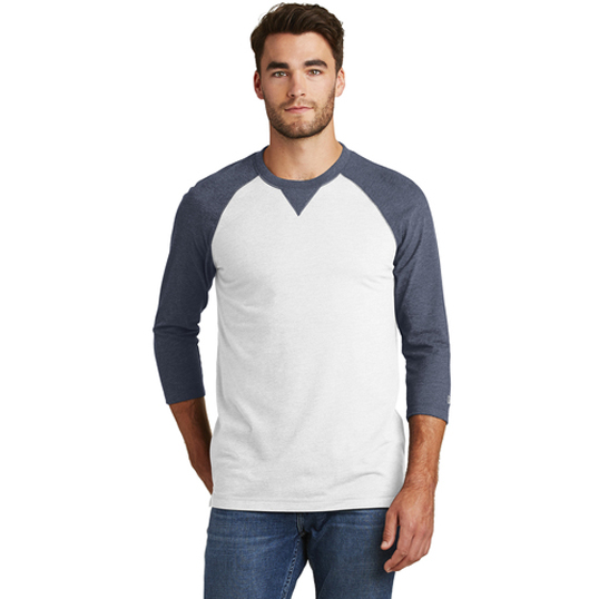 New Era Sueded Cotton 3/4-Sleeve Baseball Raglan Tee NEA121 - Model Image