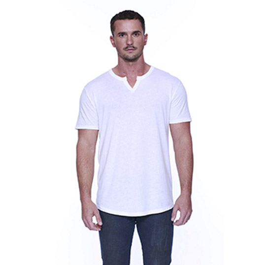 StarTee Men's CVC Slit V-Neck T-Shirt ST2422  - Model Image