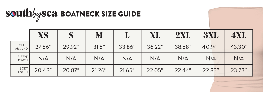 Signature Boatneck Tank SBS400 - Size Chart