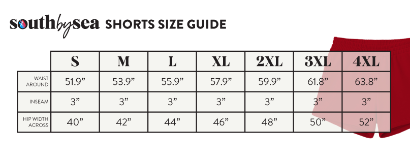 Signature Fleece Sweatshorts SBS500 - Size Chart
