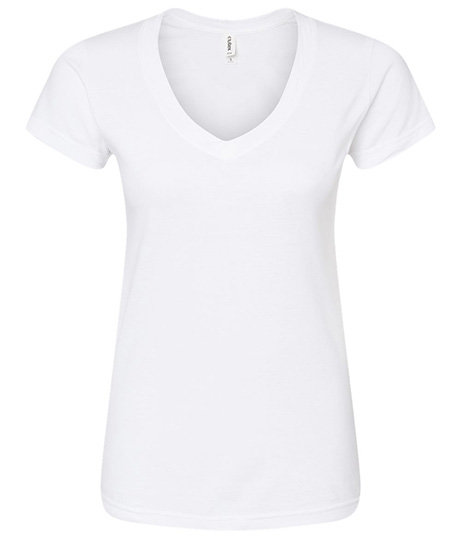 Tultex Women's Fine Jersey V-Neck T-Shirt 214