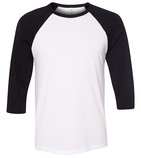 BELLA + CANVAS Unisex Three-Quarter Sleeve Baseball Tee - 3200