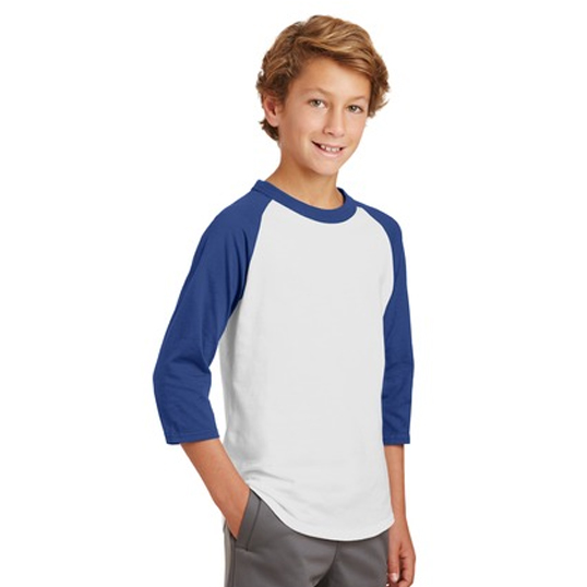 Sport-Tek Youth Colorblock Raglan Jersey YT200 - Model Image