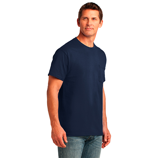 Port & Company Cotton Pocket T-shirt PC54P - Model Image