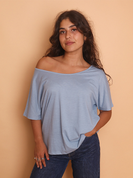 Camp Collection SARAH Off-the-Shoulder Dolman Sleeve Tee 1336COT