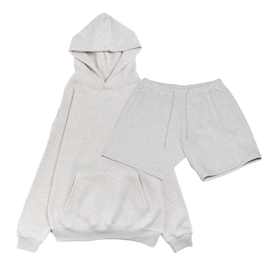MJT64 MS52 Cotton Fleece Hoodie and Canvas Fleece Shorts Set